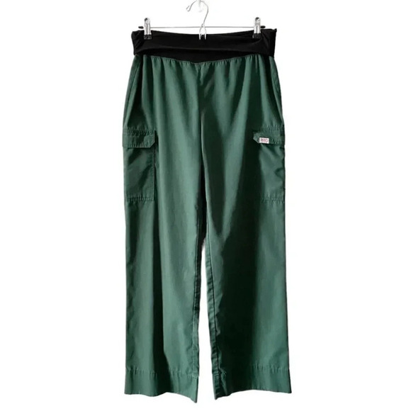 Professional Choice Scrubs Body Flex Top Foldover Pants Green Black Small - Picture 4 of 14